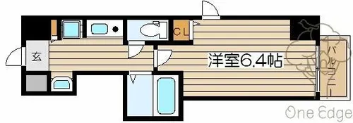 プロシード大阪梅田ポーション【4階】の間取り