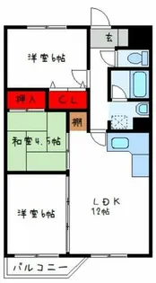ルデラ若草【3階】の間取り