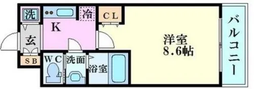 スワンズシティ堂島川【5階】の間取り