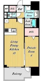 プレサンス新町ウィズジョイ【13階】の間取り