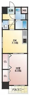 セントアミール南久宝寺【7階】の間取り