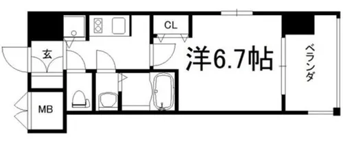 アドバンス難波西アクア【12階】の間取り