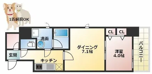 スプランディッド淀屋橋DUE【8階】の間取り