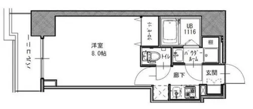 S-RESIDENCE谷町五丁目【14階】の間取り