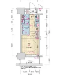 大阪府東大阪市足代北1丁目【マンション】の間取り