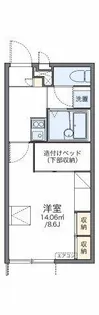 レオパレスレインボー松ヶ丘【103号室】の間取り