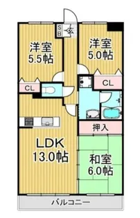 福岡県春日市下白水南3丁目【マンション】の間取り