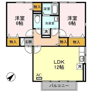ラ・ヴィーダー B【206号室】の間取り