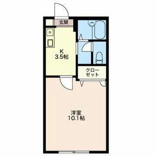 コアロード佐藤【A105号室】の間取り