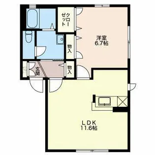 ライズコート【A102号室】の間取り