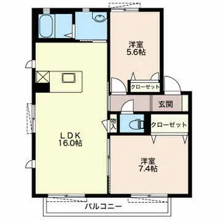 マノワール小浜【B202号室】の間取り