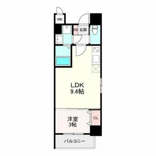 クオリネスコート博多吉塚【1001号室】の間取り