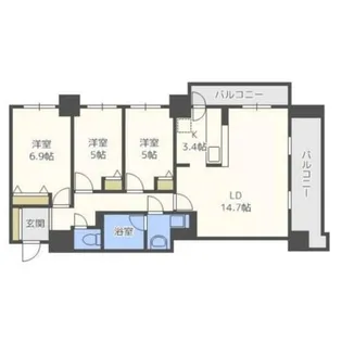 レジディア円山北五条【4階】の間取り