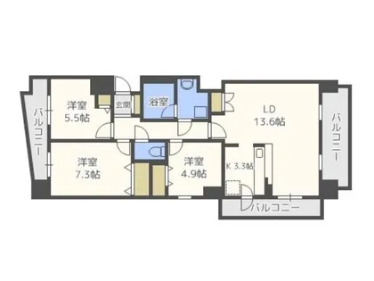 レジディア円山北五条【14階】の間取り