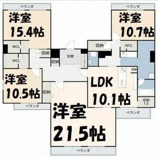アビタシオン泉【11階】の間取り