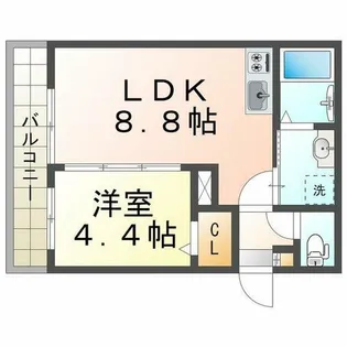 グランユイナス塩屋【3階】の間取り