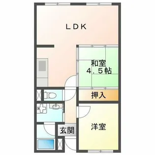 ハイツ東朝霧1号棟【1階】の間取り