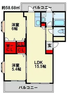 福岡県北九州市八幡西区力丸町【マンション】の間取り