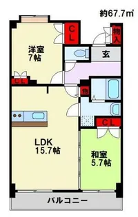 ルワージュ八幡駅前Ⅰ【6階】の間取り