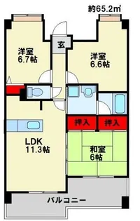 ルワージュ陣原【10階】の間取り