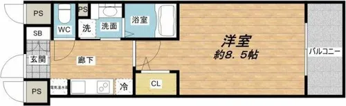 1Kの間取り画像