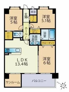 Eteruno【103号室】の間取り