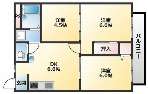 グリーンヒル松倉【2階】の間取り