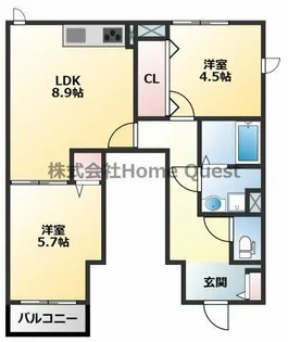 ラ・フルール【101号室】の間取り