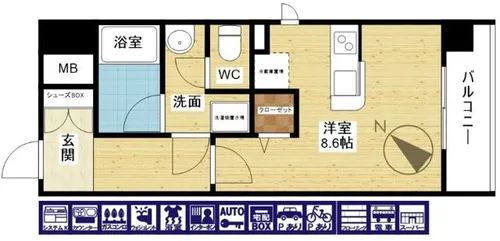 スワンズ大阪アクシオン【7階】の間取り