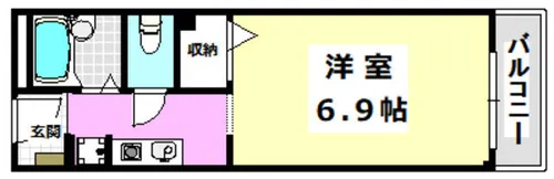 ライトボナール末広【308号室】の間取り