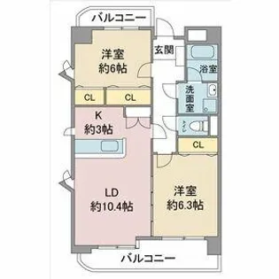 グレースコート豊山【4階】の間取り