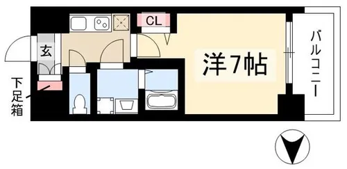 プレサンス名古屋STATIONキュオル【0203号室】の間取り