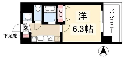 プレサンス名古屋城前ラバンカ【4階】の間取り