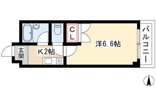 ジャスティ浅間【3B号室】の間取り