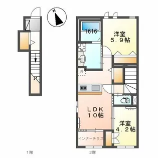 フェリーチェ カーサ【2階】の間取り