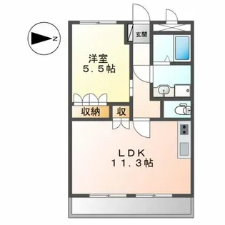 グラッチェⅠ番館【2階】の間取り