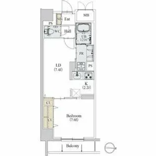 カスタリア新栄II【4階】の間取り