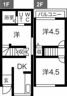 大阪府守口市八雲北町2丁目【テラスハウス】の間取り