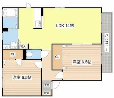 シャーグリーンB棟【202号室】の間取り