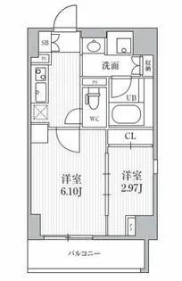 シーズンフラッツ靭本町【2階】の間取り