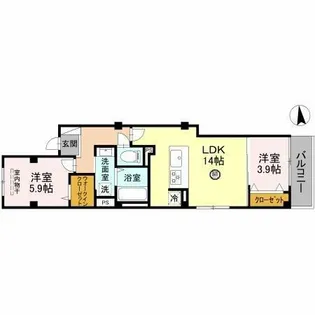 ソレイユ上汐【4階】の間取り