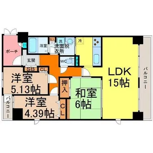 ロジェ千種【13階】の間取り