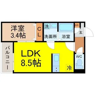 Katze志賀本通【1階】の間取り