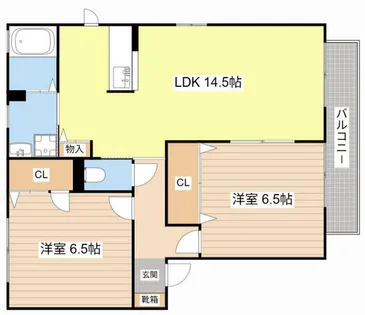 シャーグリーンB棟【102号室】の間取り