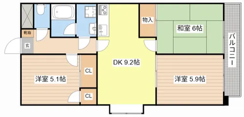 厚積レークサイド【401号室】の間取り