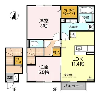 ソシア B【B205号室】の間取り