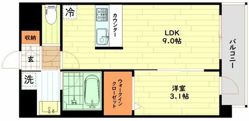 プレサンス塚本ミッドマーク【4階】の間取り