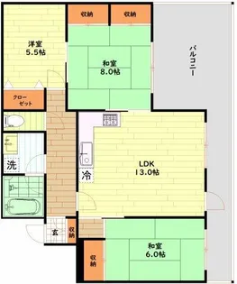 シオンズガーデン花川【1階】の間取り