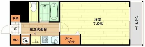 エスリード新梅田【7階】の間取り