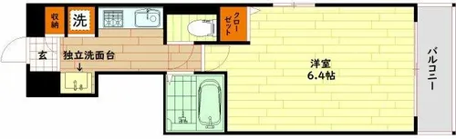 プロシード大阪梅田ポーション【4階】の間取り